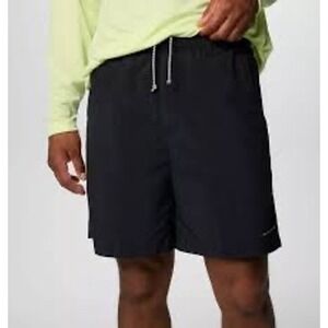 Columbia Water Shorts Mens L Black Excellent PFG Backcast III Nylon Mesh Lining